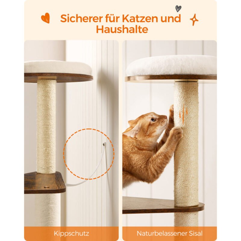 Kratzbaum 165cm Moderner Katzenturm Katzenmöbel ZEUSIA – Bild 8