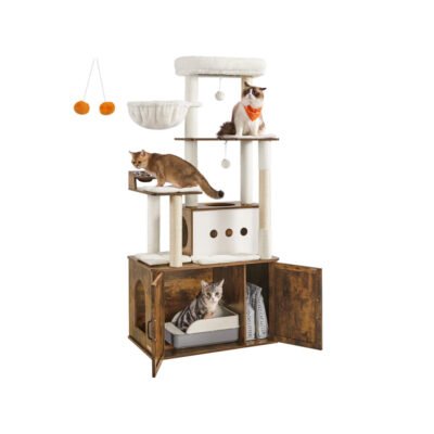 Kratzbaum 170cm Katzenbaum Höhle Katzenschrank JORIS