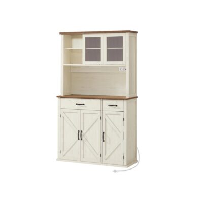 Sideboard Schrank Beleuchtung mit Ladestation im Landhausstil YARA