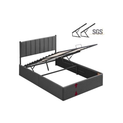 Bettgestell mit klappbarem Lattenrost und Unterbettaufbewahrung